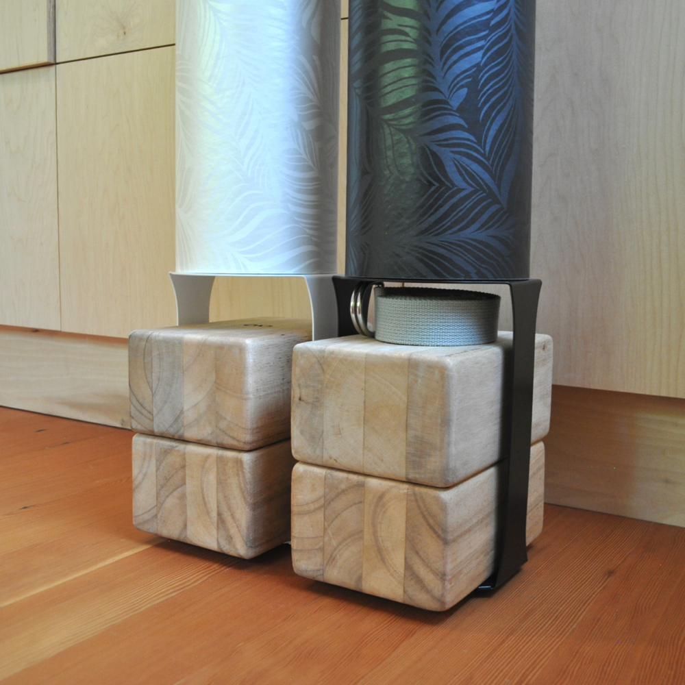 Yoga Mat Tube Floor Stand | White