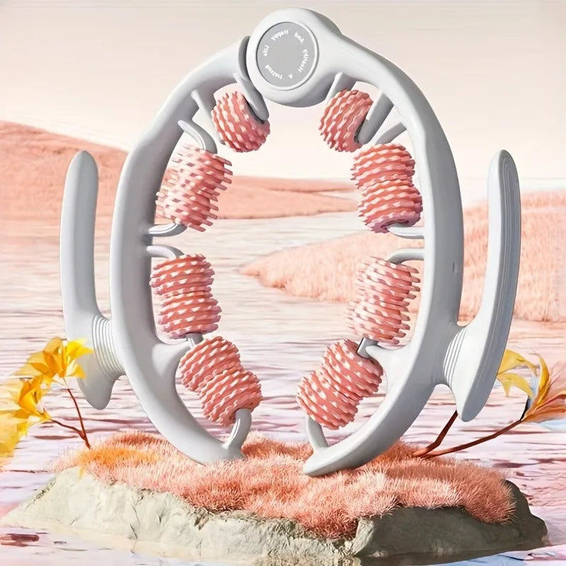 14-Wheel Yoga Fitness Roller with Leg Holders – Deep Tissue Massager for Muscles and Enhanced Performance