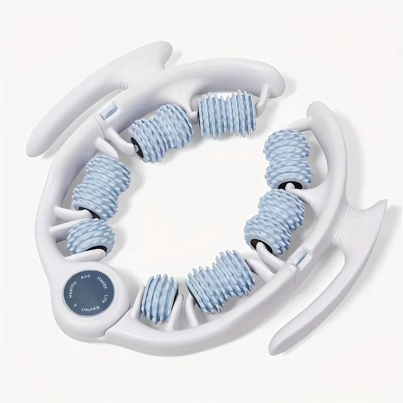 14-Wheel Yoga Fitness Roller with Leg Holders – Deep Tissue Massager for Muscles and Enhanced Performance