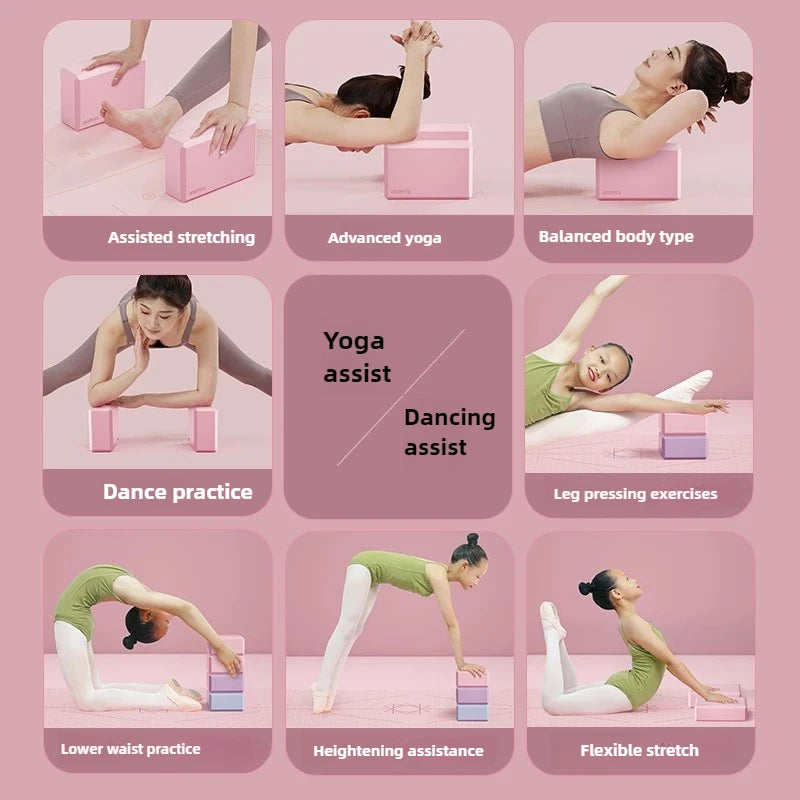 Yoga Blocks ,High Density Foam Bricks for Dance Pressure Leg and Adult Support,3 beautiful colours