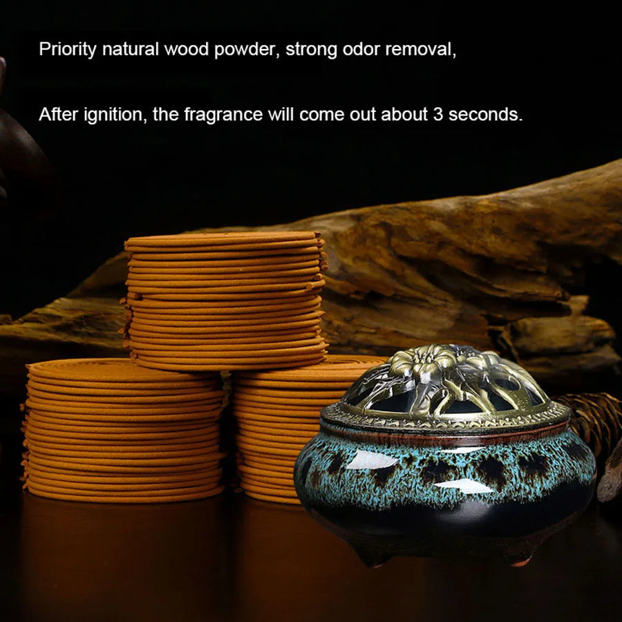 40 Coils of Incense, Natural Plant Extracts, a World-Wide Best-Selling Product, Available in 4 Types: Sandalwood, Agarwood, Mugwort, and Thuja, Health-Preserving Incense Coils, Long-Lasting Fragrance for Home, Indoor Yoga Roo