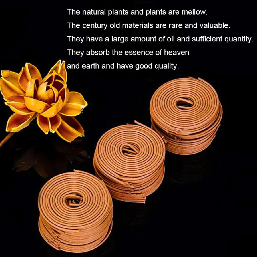 40 Coils of Incense, Natural Plant Extracts, a World-Wide Best-Selling Product, Available in 4 Types: Sandalwood, Agarwood, Mugwort, and Thuja, Health-Preserving Incense Coils, Long-Lasting Fragrance for Home, Indoor Yoga Roo