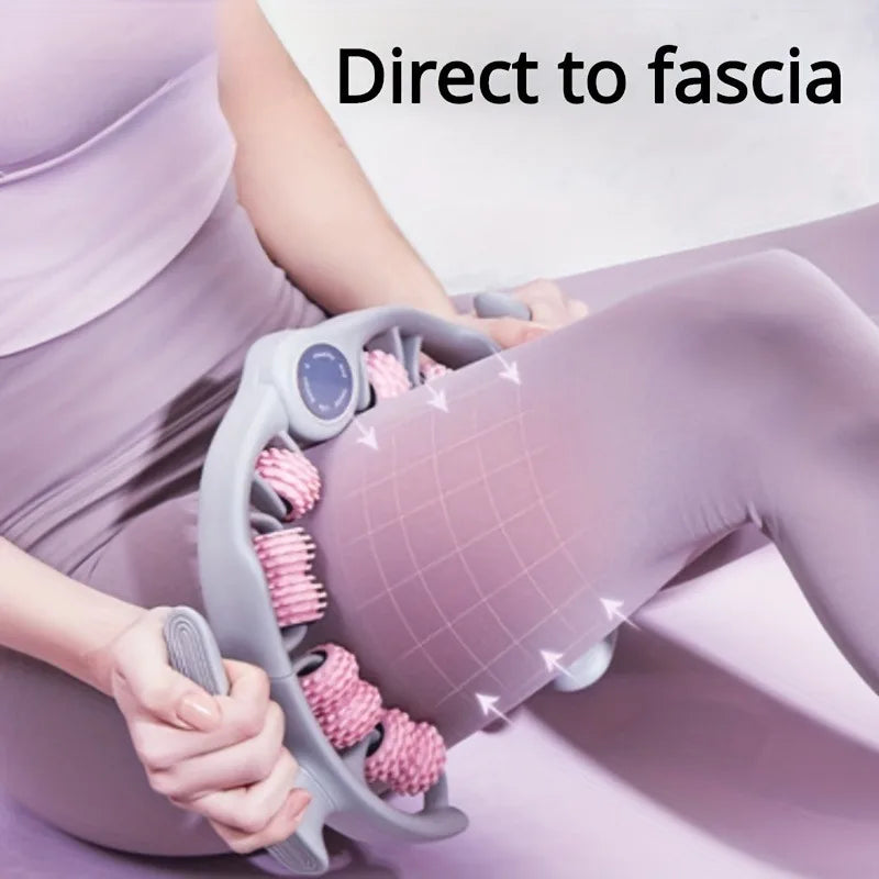 14-Wheel Yoga Fitness Roller with Leg Holders – Deep Tissue Massager for Muscles and Enhanced Performance