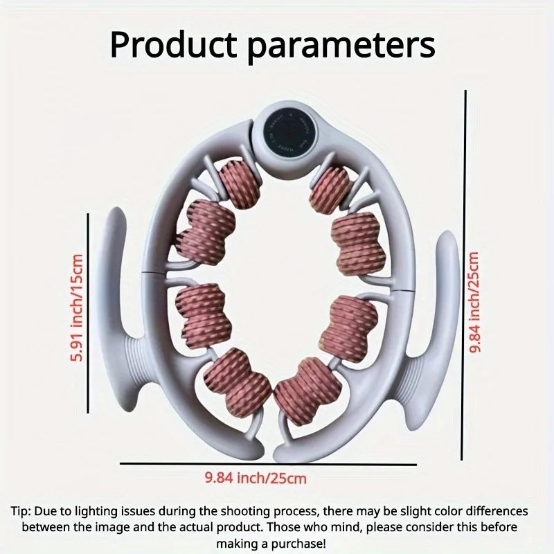 14-Wheel Yoga Fitness Roller with Leg Holders – Deep Tissue Massager for Muscles and Enhanced Performance