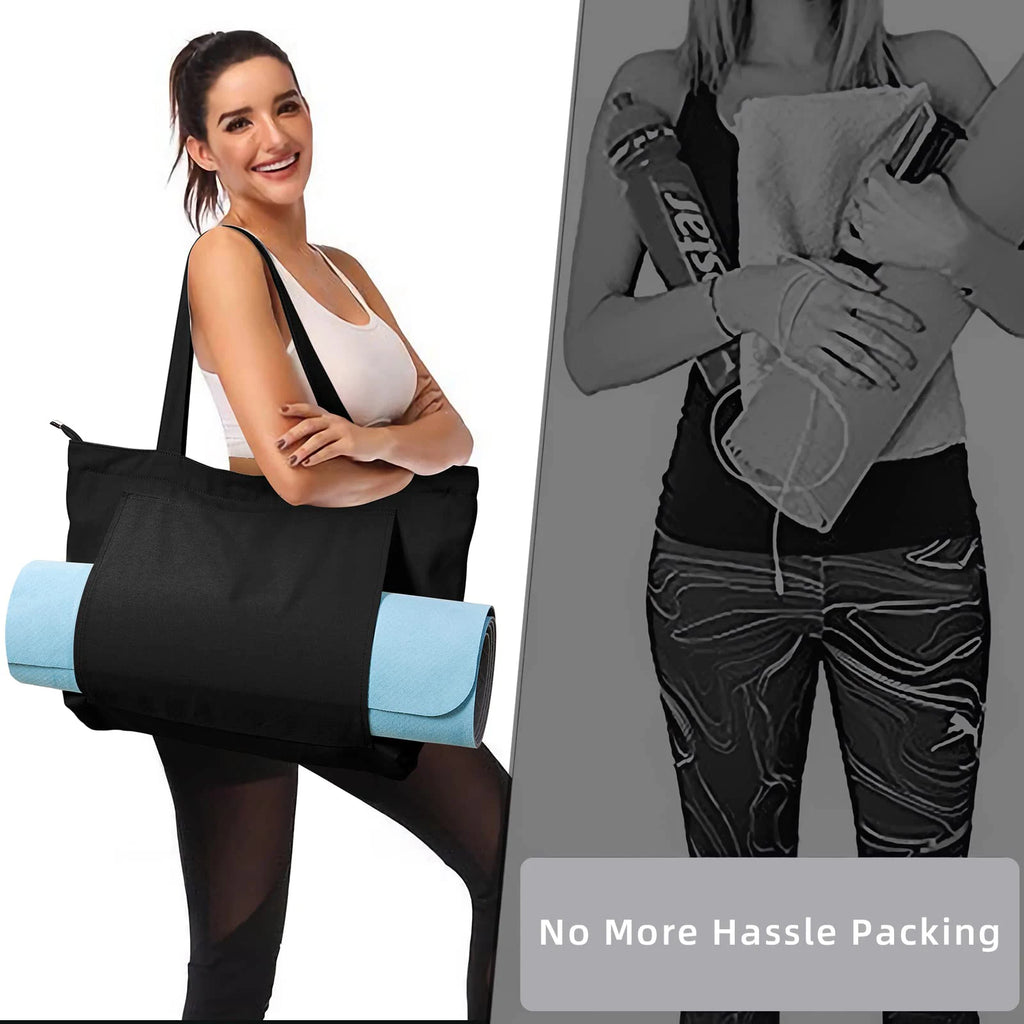 Yoga Bags for Women with Yoga Mats Bags Carrier Carryall Canvas Tote for Pilates Shoulder for Travel Office Beach Workout