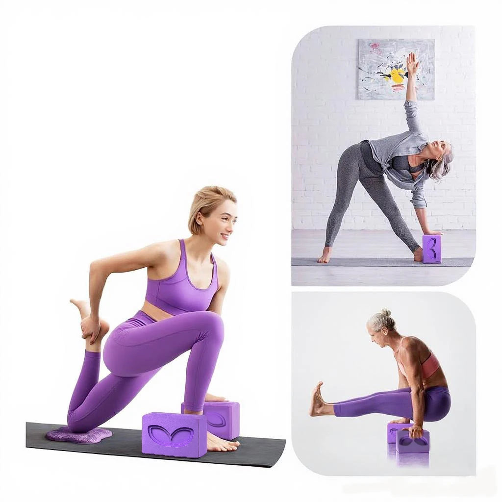 Yoga Blocks Wrist Support 2 Pack Eva Foam Soft Non Slip Surface for Yoga Pilates Meditation Stability Balance Deepen Stretche