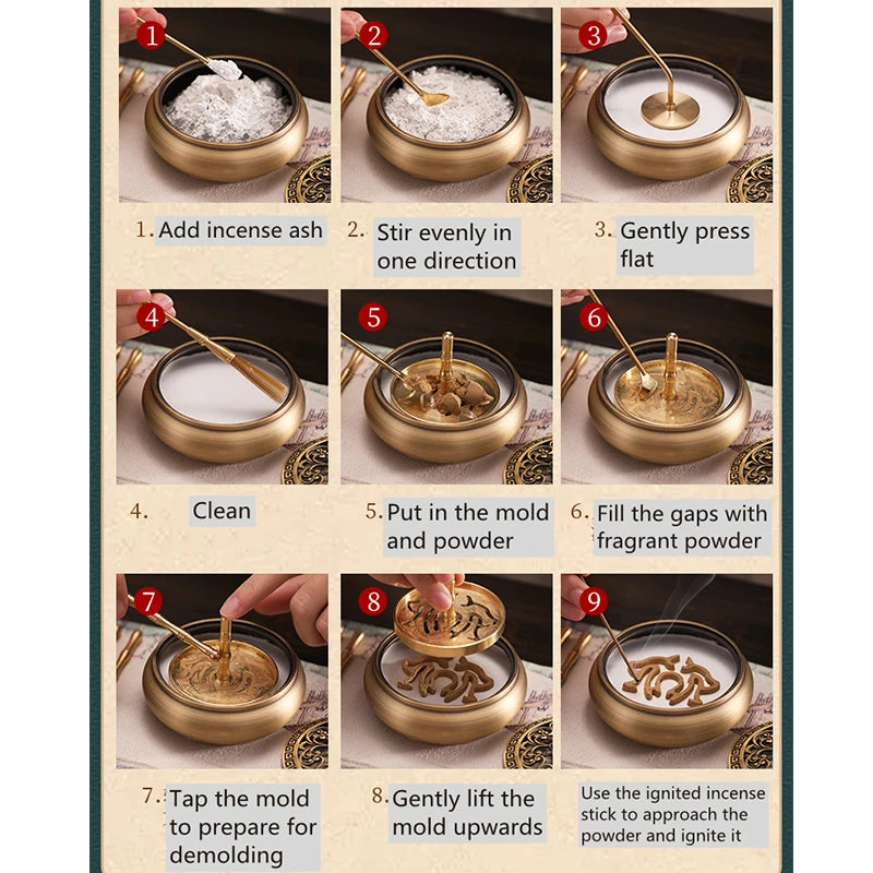 Incense Making Kit Incense Burner Incense Tools Set Handle Incense Mould for Yoga Meditation Home Fragrance Relaxation