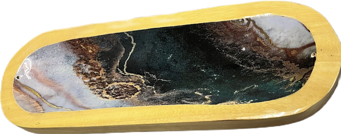 Handmade Wood Incense Burner Boat