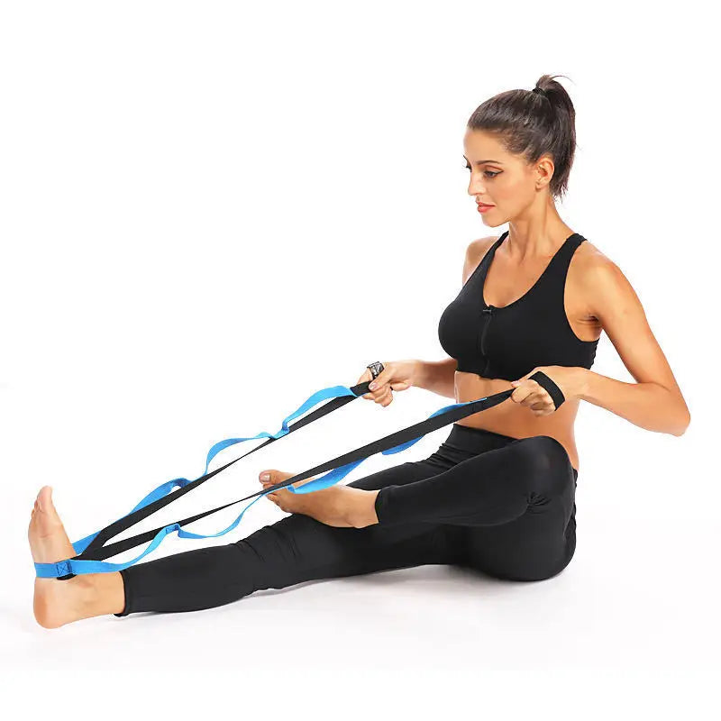 10 Loops Stretching Strap Yoga Leg Stretch Belt Physical Therapy Resistance Bands for Fitness Pilates Dance and Gymnastics