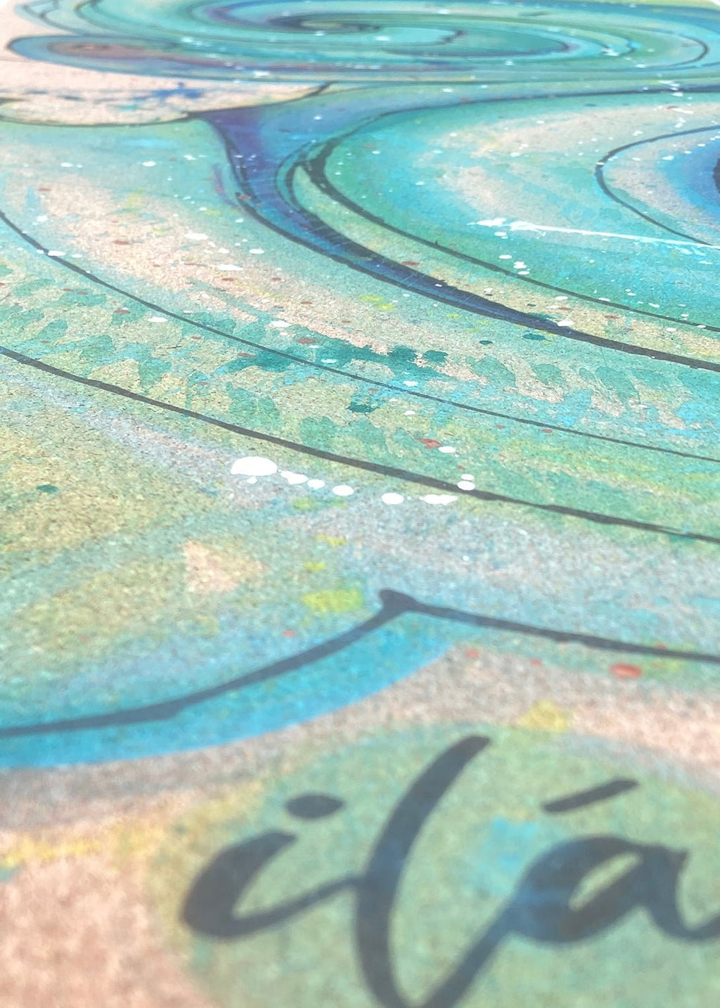 Surf Hand Painted Cork Yoga Mat